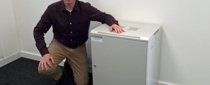 Tanjent's PowerBanx X battery storage, in pale grey enclosure (Image: Tanjent)