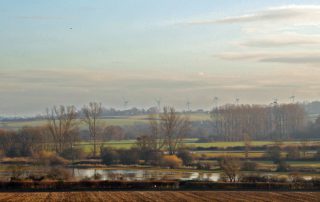 Severe Flooding, Against a Background of Wind Turbines: November 2012, Tyringham, Bucks. (Image: T. Larkum)