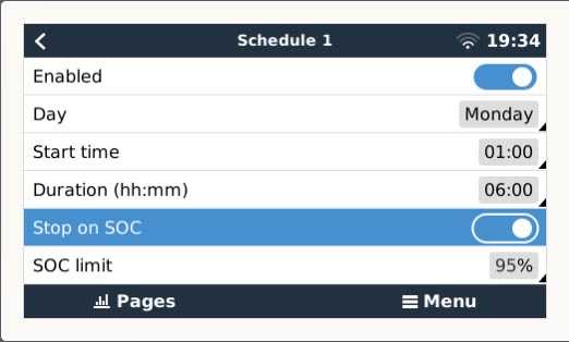 Example Scheduled Charging (Image: T. Larkum)