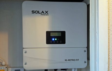 One of our PowerBanx SolaX inverters installed in a hall cupboard (Image: Tanjent)
