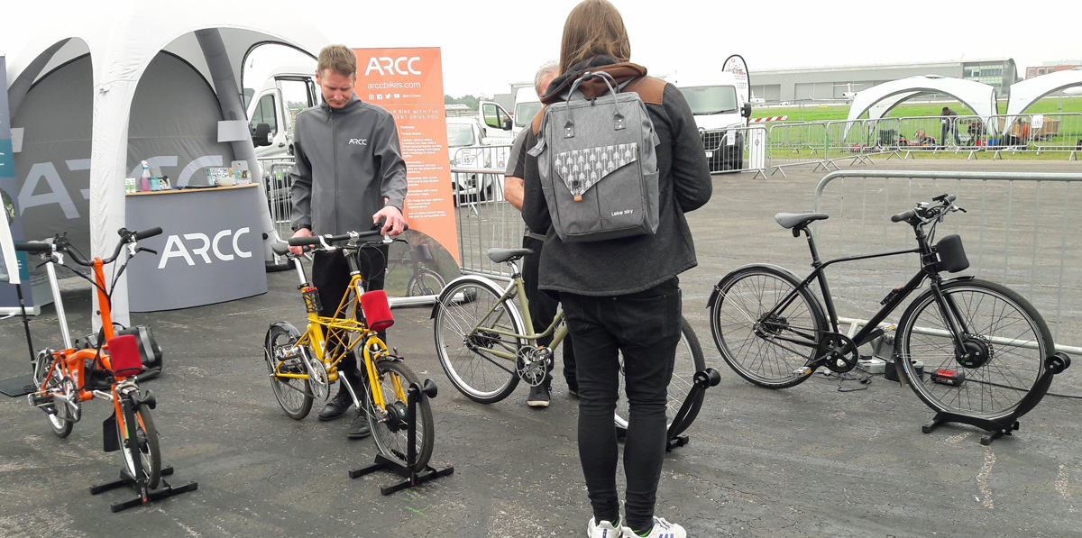 Some of the eBikes on show at Fully Charged, these are on the ARCC stand (Image: TL/Tanjent)