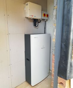 A GivEnergy All in One (installed as part of a property refurbishment), with solar inverter above (Image: Tanjent)