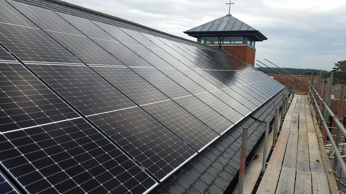 Solar panels installed on Church roof (Image: Tanjent)